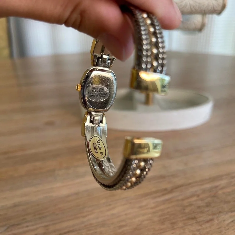 Vintage O One Two Tone Gold‎ Silver Bangle Bracelet Elegant Watch Women's